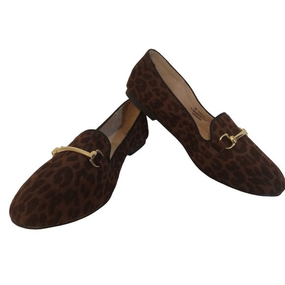 Cest 1946 Shoes Womens Girls Size 6 Brown Black Faux Suede Leopard Print - Picture 1 of 7